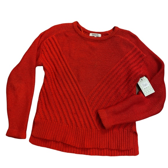 Sandwich designer red knit sweater with ribbing NWT fall/ winter … - Picture 1 of 5